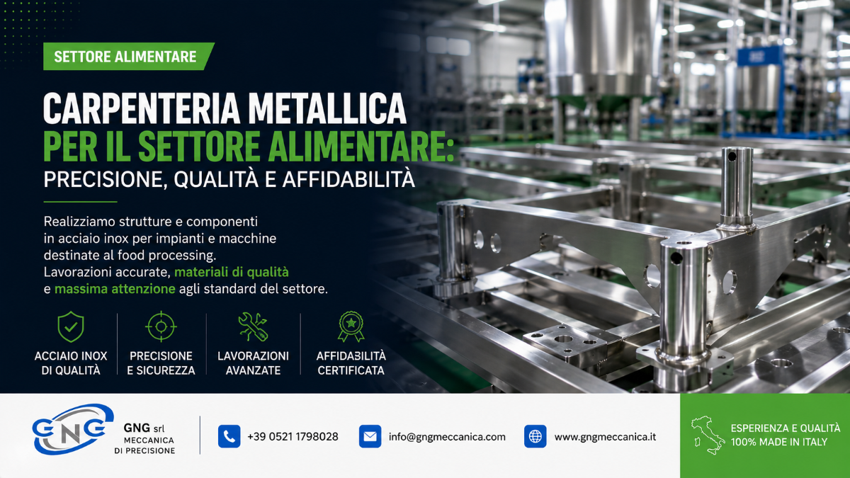 Carpenteria metallica per il settore alimentare: precisione, qualità e affidabilità | GNG Meccanica Srl Carpenteria Meccanica Industriale Parma Bologna Milano Verona Genova Firenze