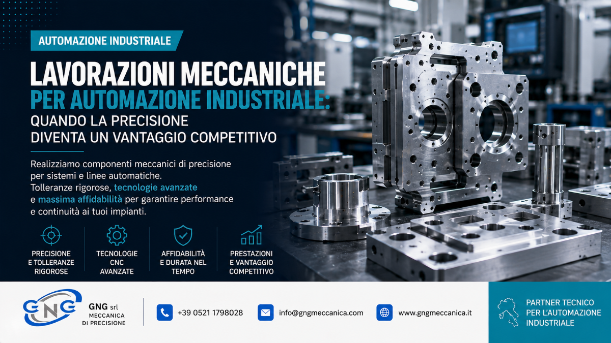 Lavorazioni meccaniche per automazione industriale: quando la precisione diventa un vantaggio competitivo | GNG Meccanica Srl Carpenteria Meccanica Industriale Parma Bologna Milano Verona Genova Firenze