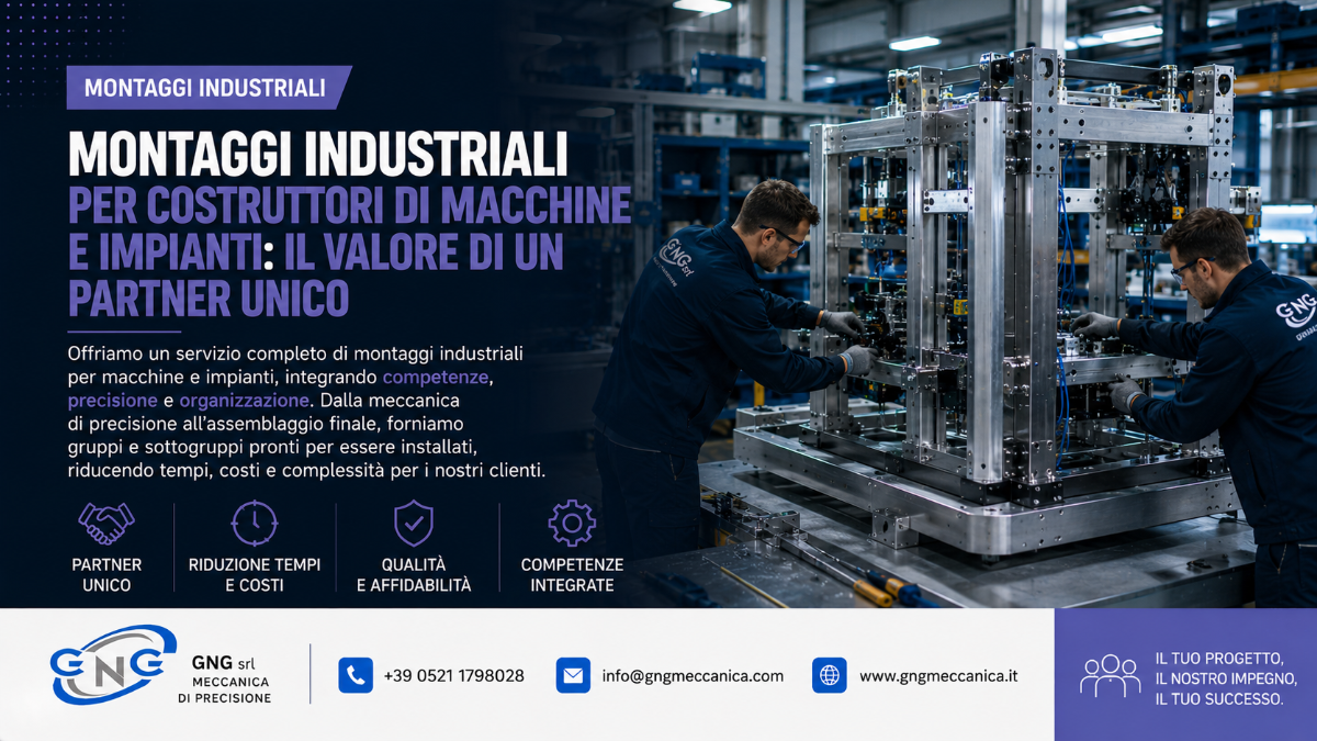 Montaggi industriali per costruttori di macchine e impianti: il valore di un partner unico | GNG Meccanica Srl Carpenteria Meccanica Industriale Parma Bologna Milano Verona Genova Firenze
